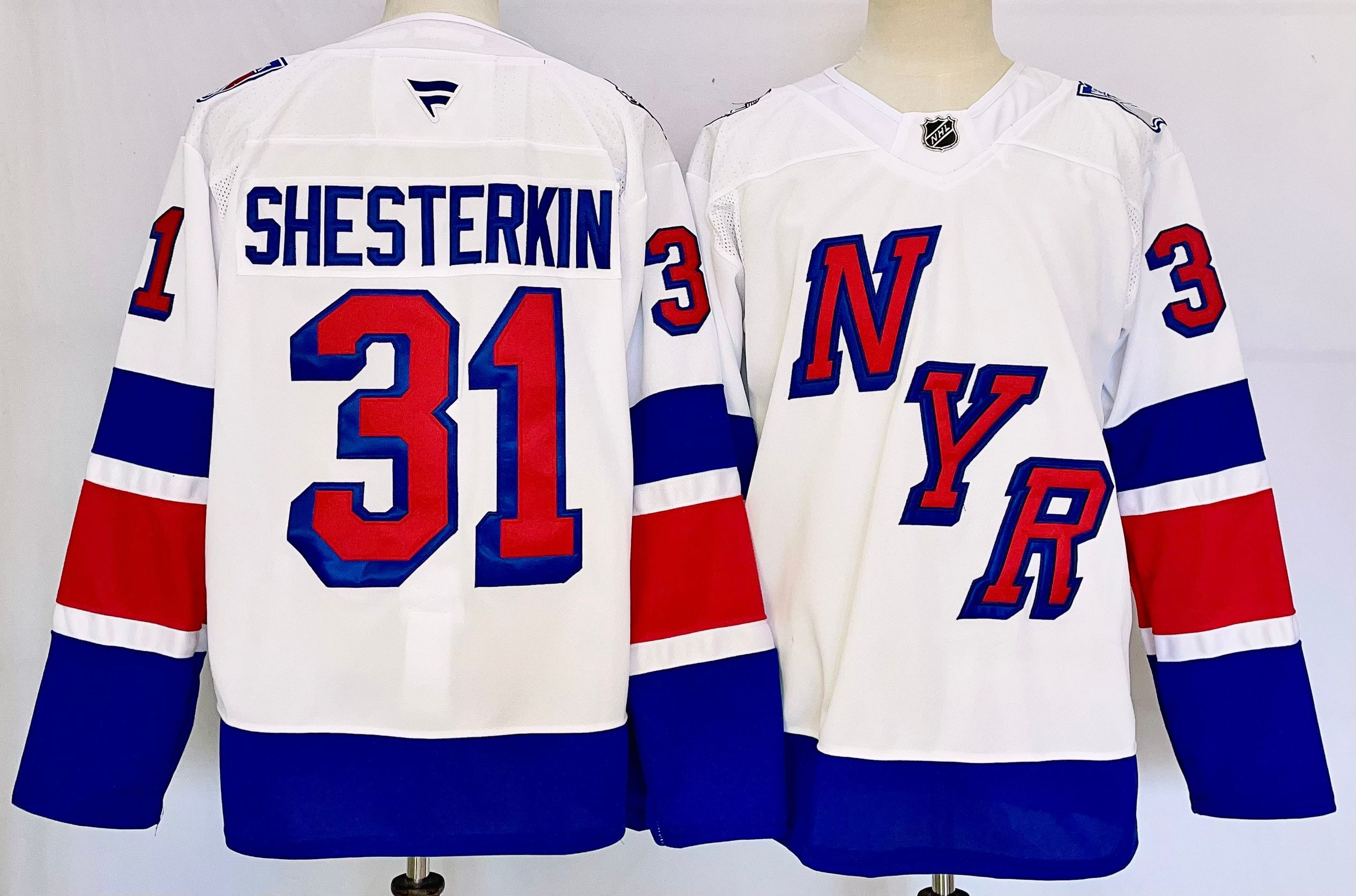 Men New York Rangers 31 Shesterkin White 2025 Home Premier Player NHL Jersey